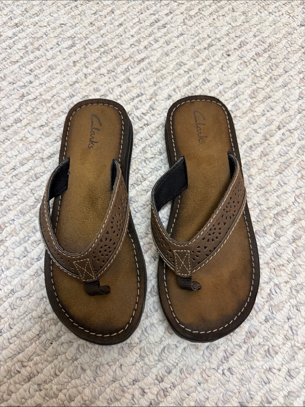 Clarks Brown Leather Sandals